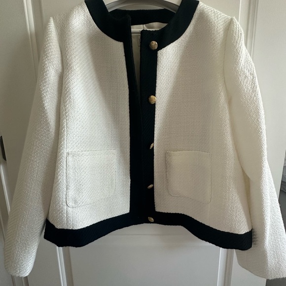 J. Crew Factory Tweed Lady Jacket in Ivory Size 18 - Picture 4 of 6